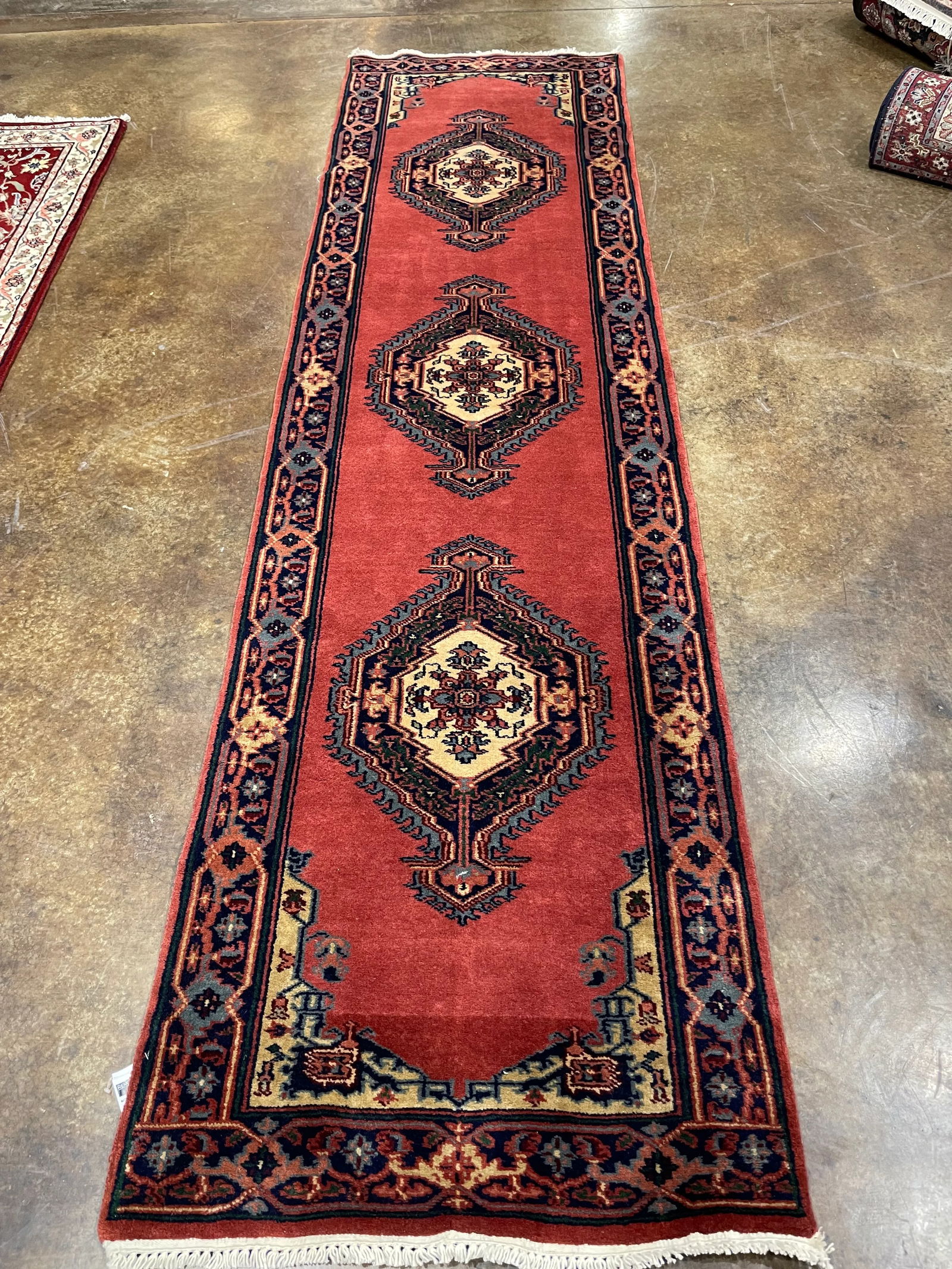 1990s Handwoven Persian Design Indian Rug 2'8" X 9'9" - 6