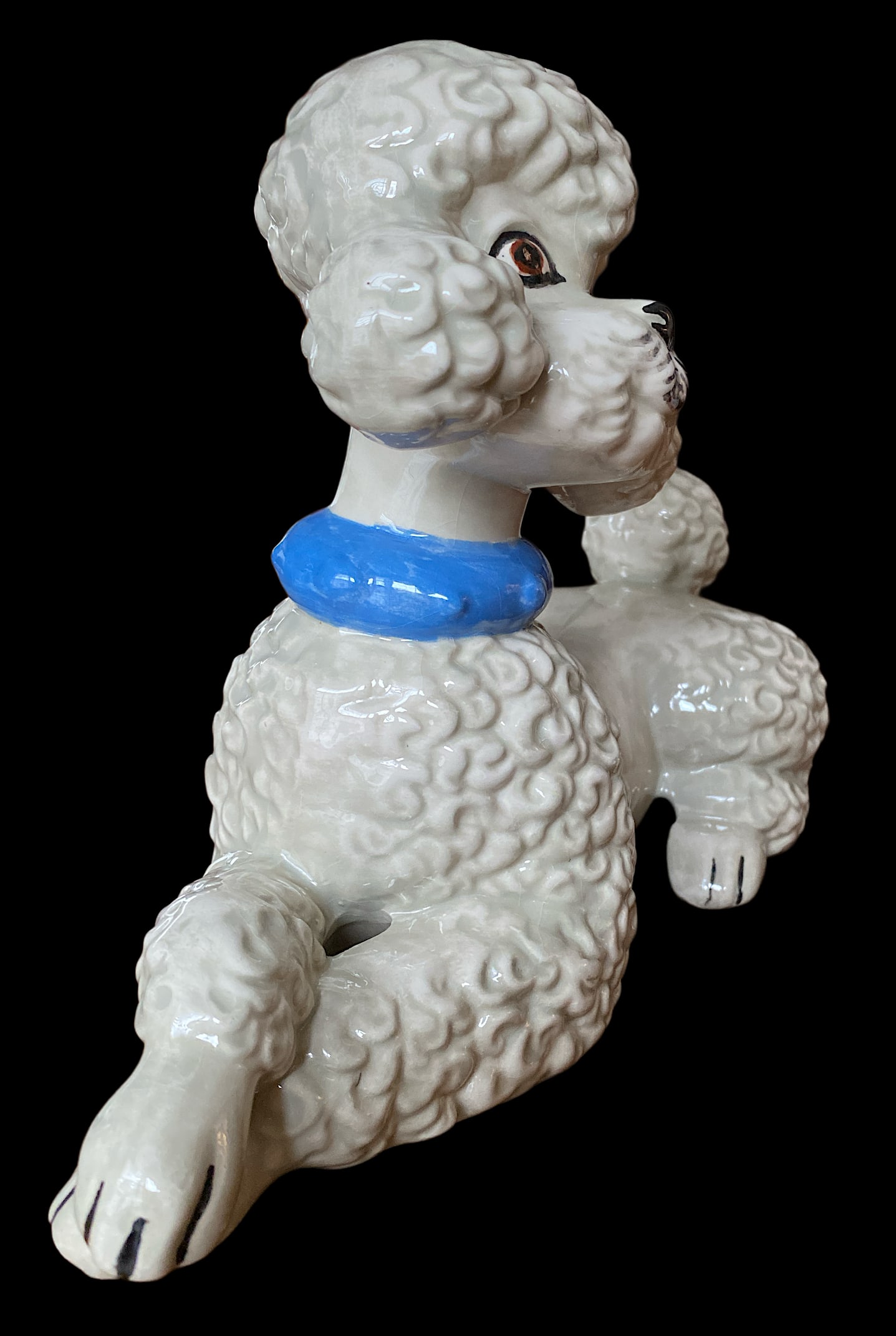 1950s Staffordshire Style Hand Painted Ceramic French Poodle Statue - 3