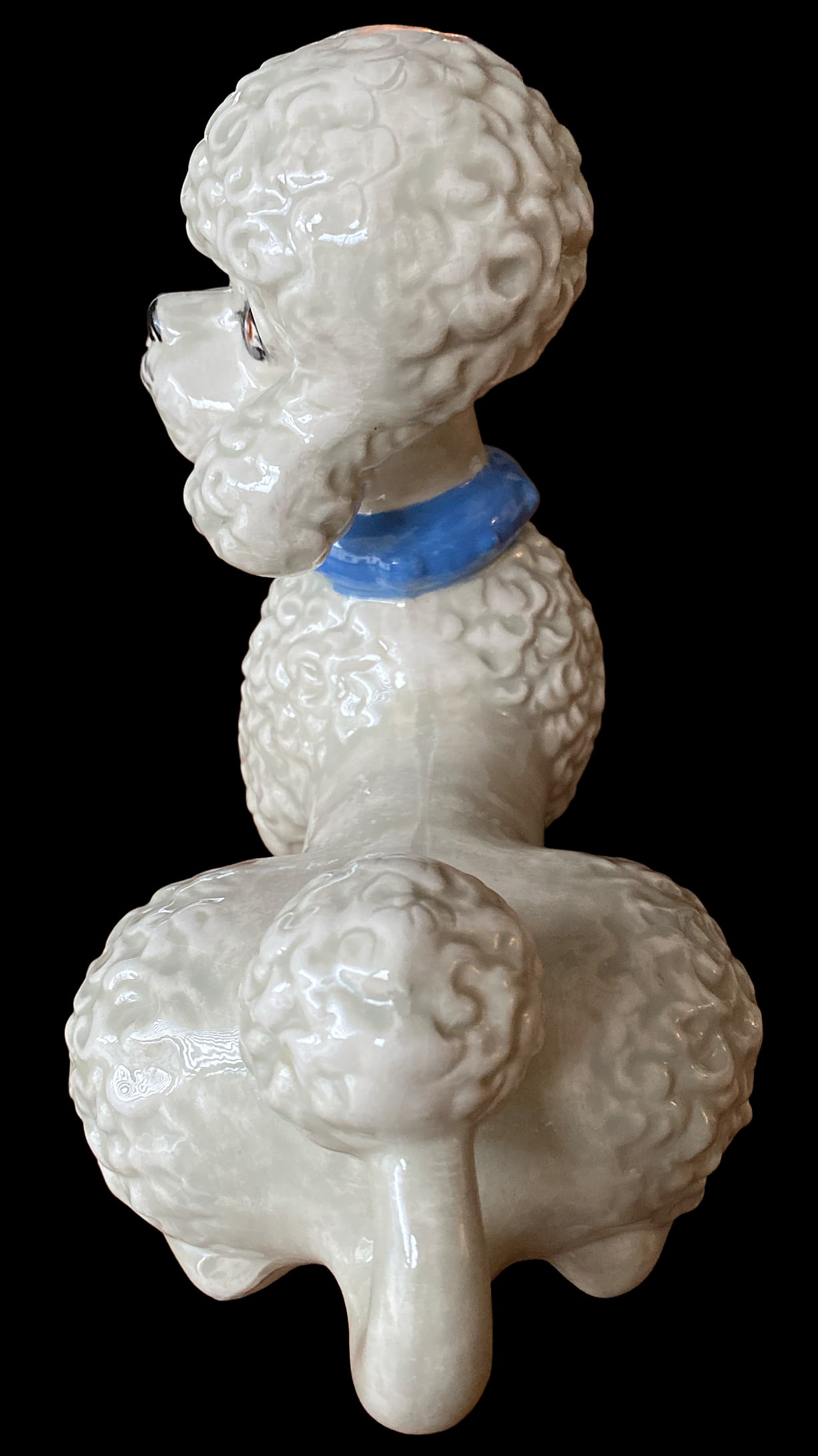 1950s Staffordshire Style Hand Painted Ceramic French Poodle Statue - 6