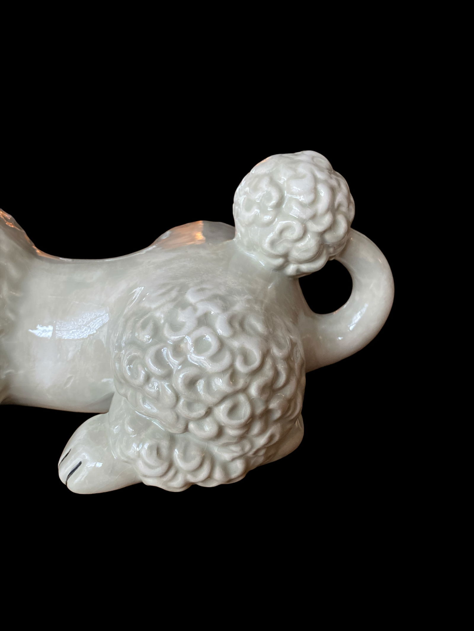 1950s Staffordshire Style Hand Painted Ceramic French Poodle Statue - 7