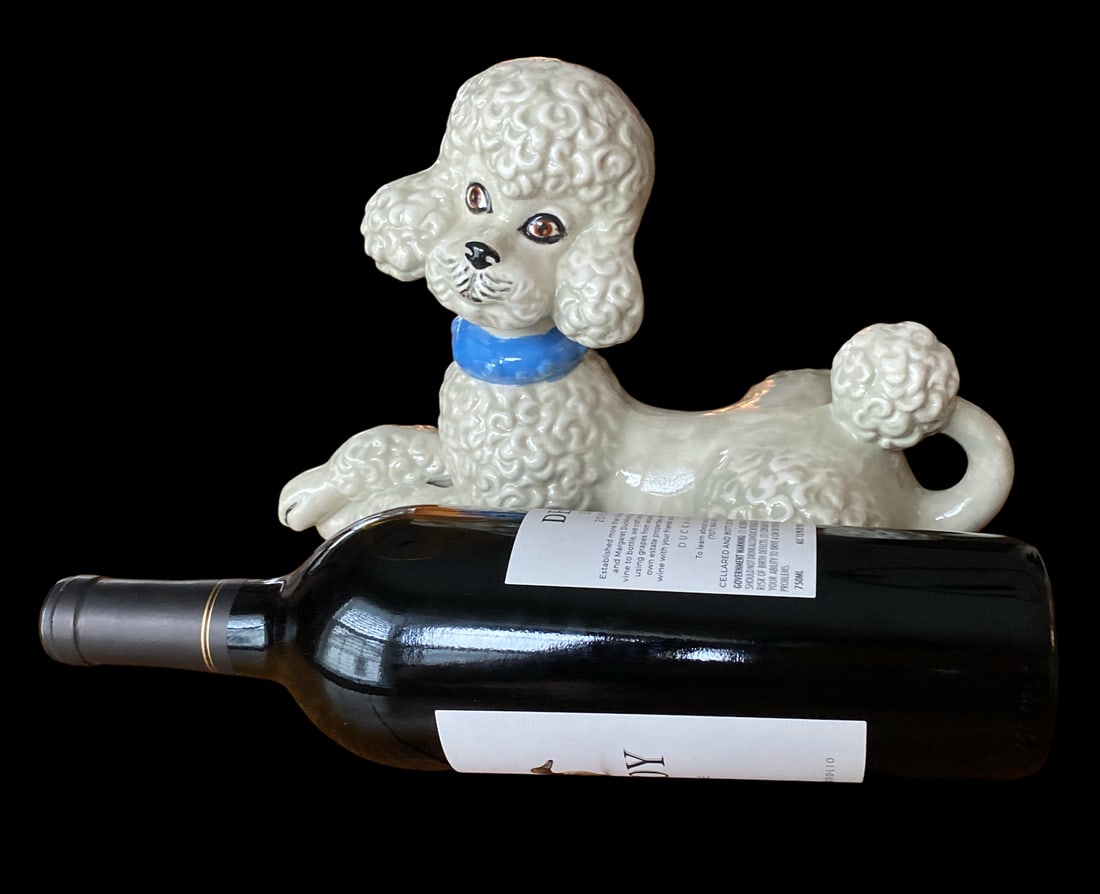 1950s Staffordshire Style Hand Painted Ceramic French Poodle Statue - 8