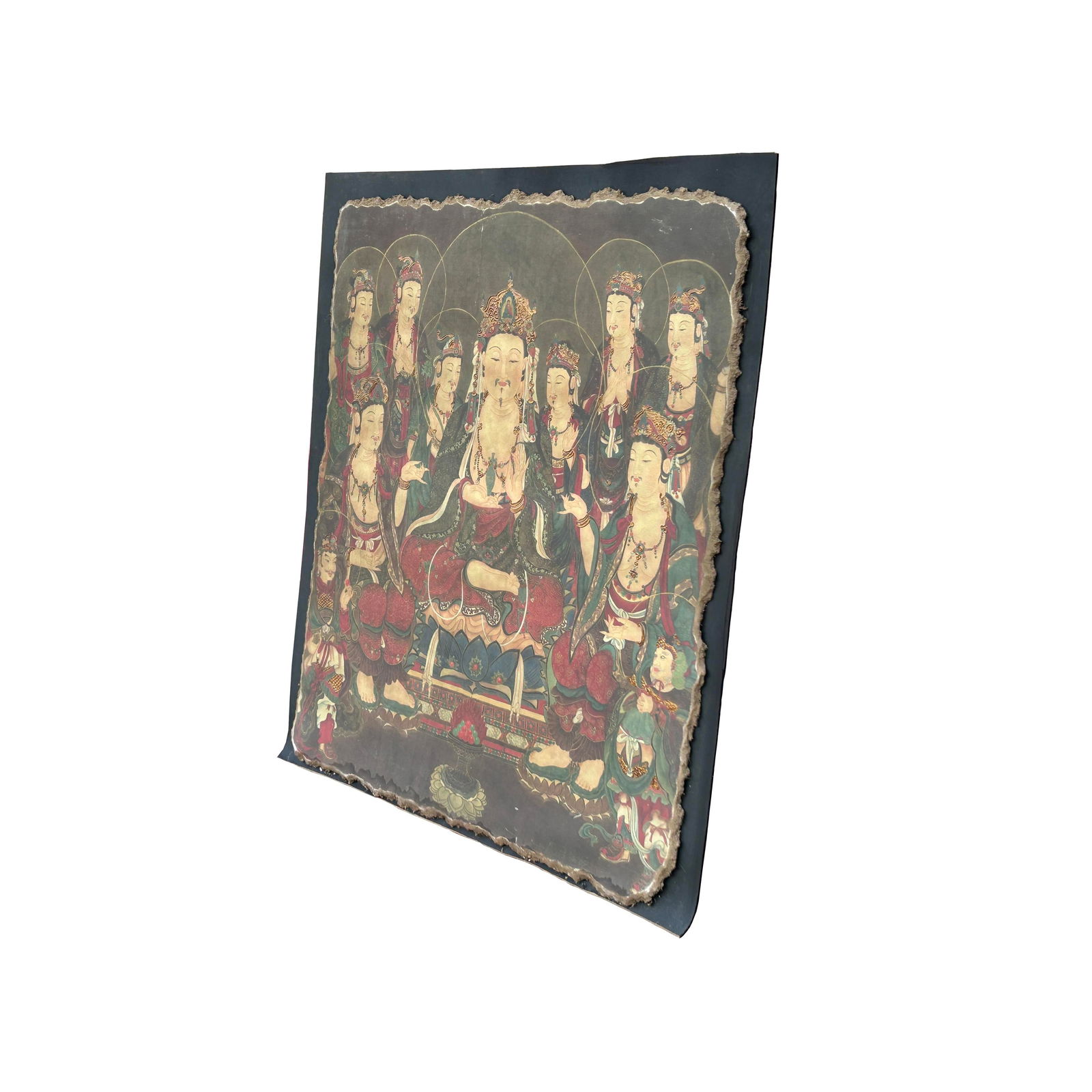 Oriental Tong Dynasty Style Bodhisattva Painting on Paper Mache Wall Art - 4