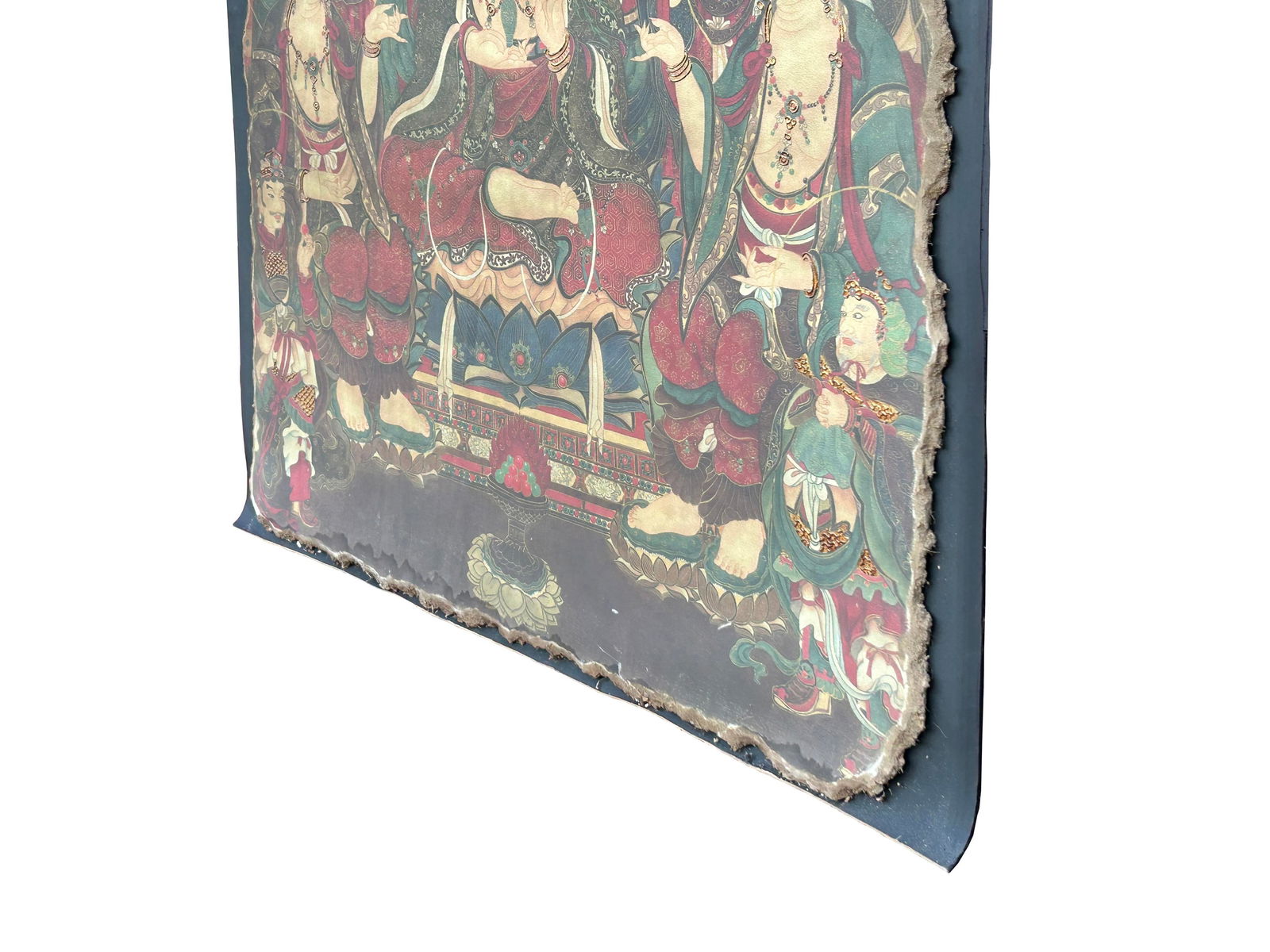 Oriental Tong Dynasty Style Bodhisattva Painting on Paper Mache Wall Art - 8