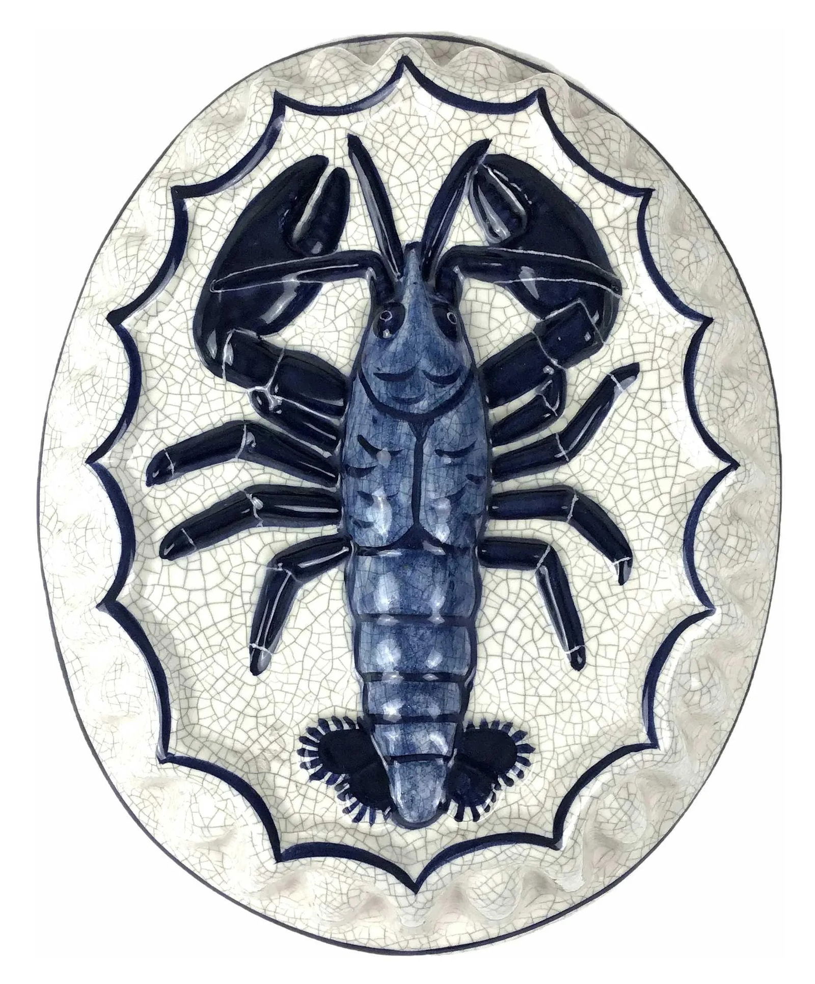 Hand Painted Dedham Pottery Signed Pottery Lobster Wall Art - 6