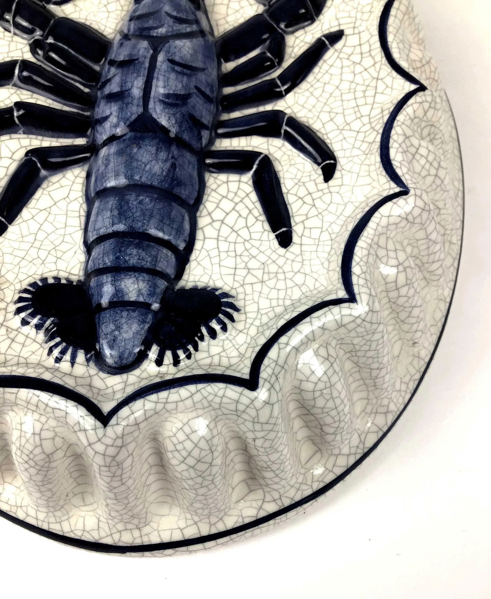 Hand Painted Dedham Pottery Signed Pottery Lobster Wall Art - 8