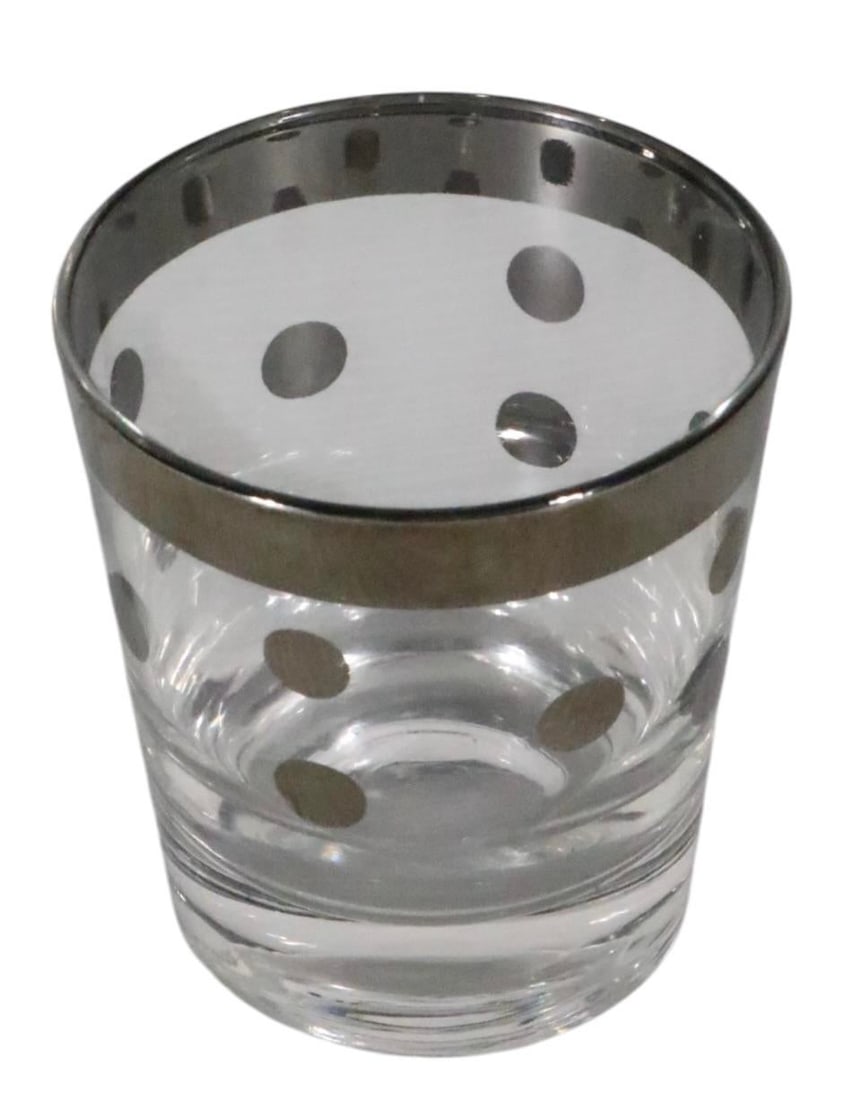 Mid 20th Century Dorothy Thorpe Silver Dot Old Fashioned Glasses- Set of 4 - 7