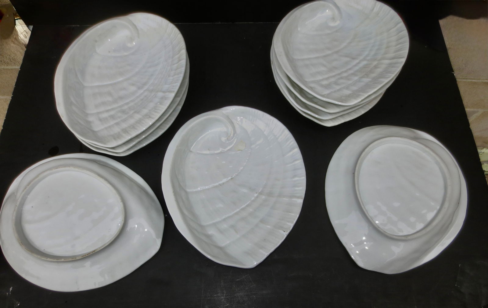 White Porcelain Abalone Shell Salad Plates - A Set of 10 - 3