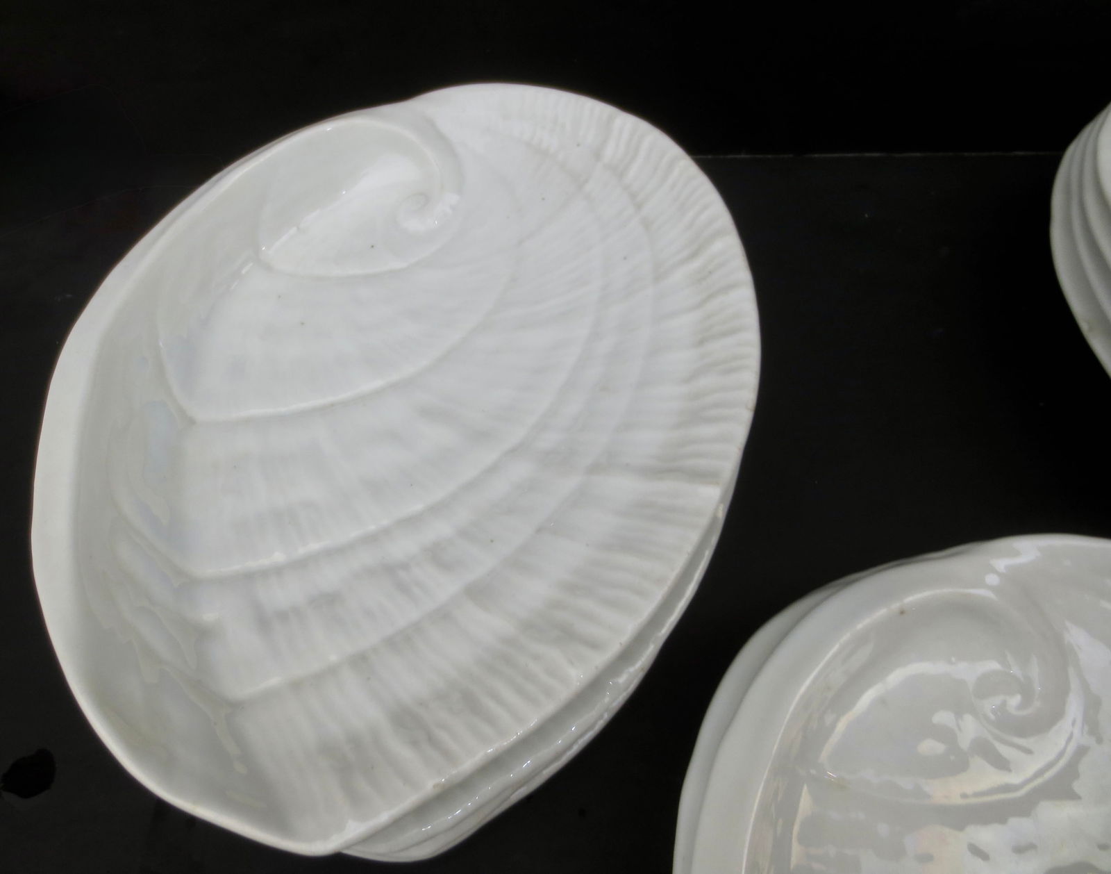 White Porcelain Abalone Shell Salad Plates - A Set of 10 - 4