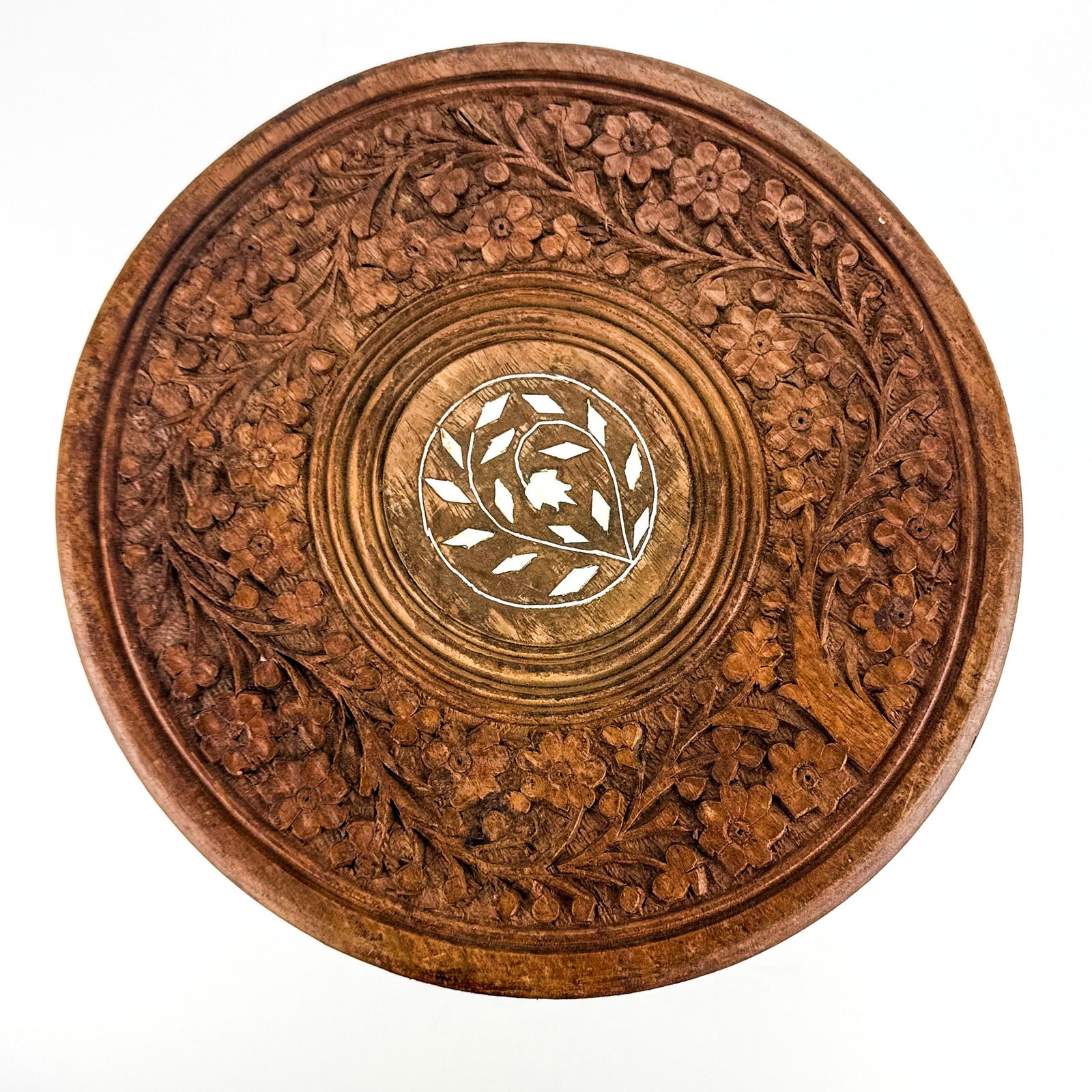 Hand-Carved Indian Sandalwood Display Table - 3