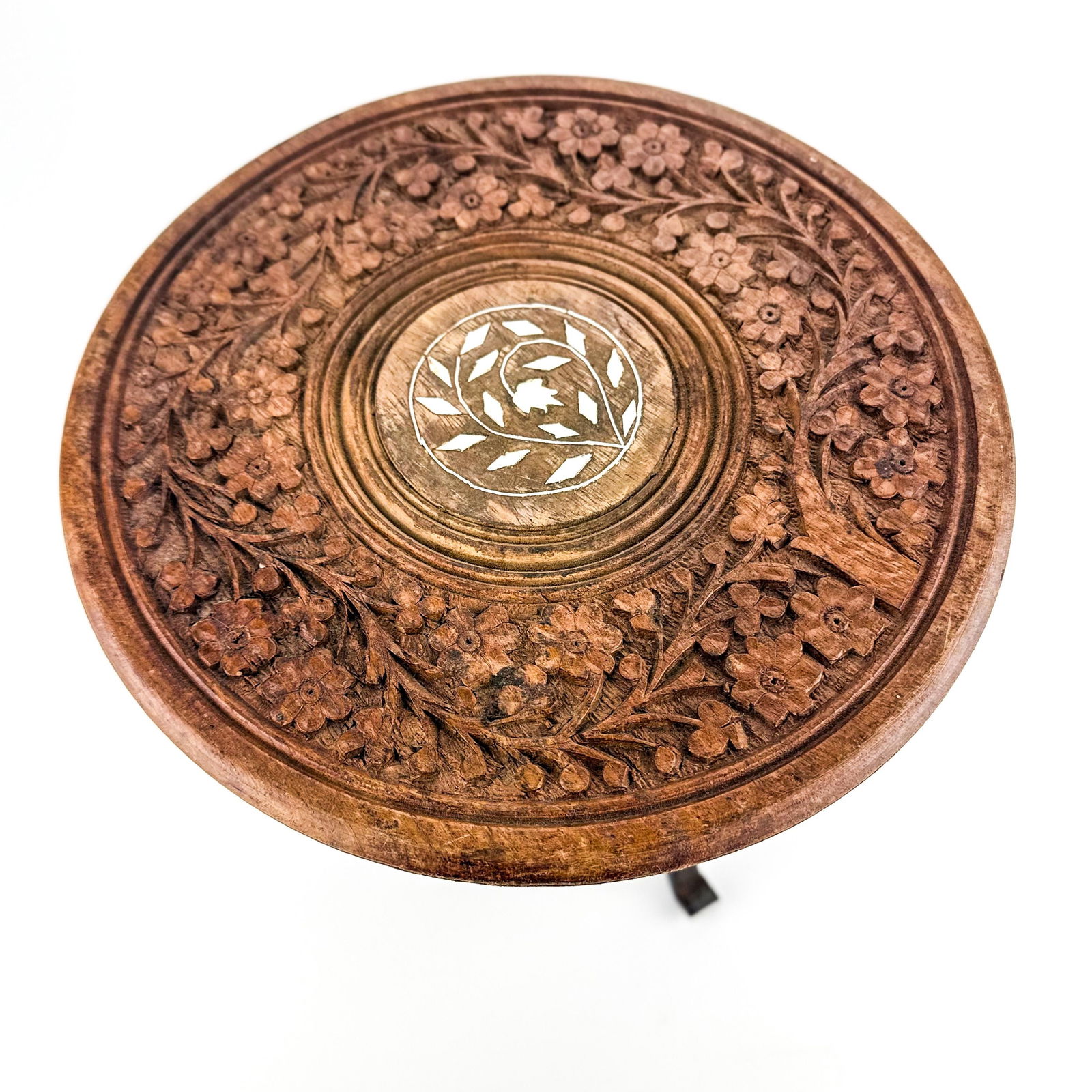 Hand-Carved Indian Sandalwood Display Table - 5