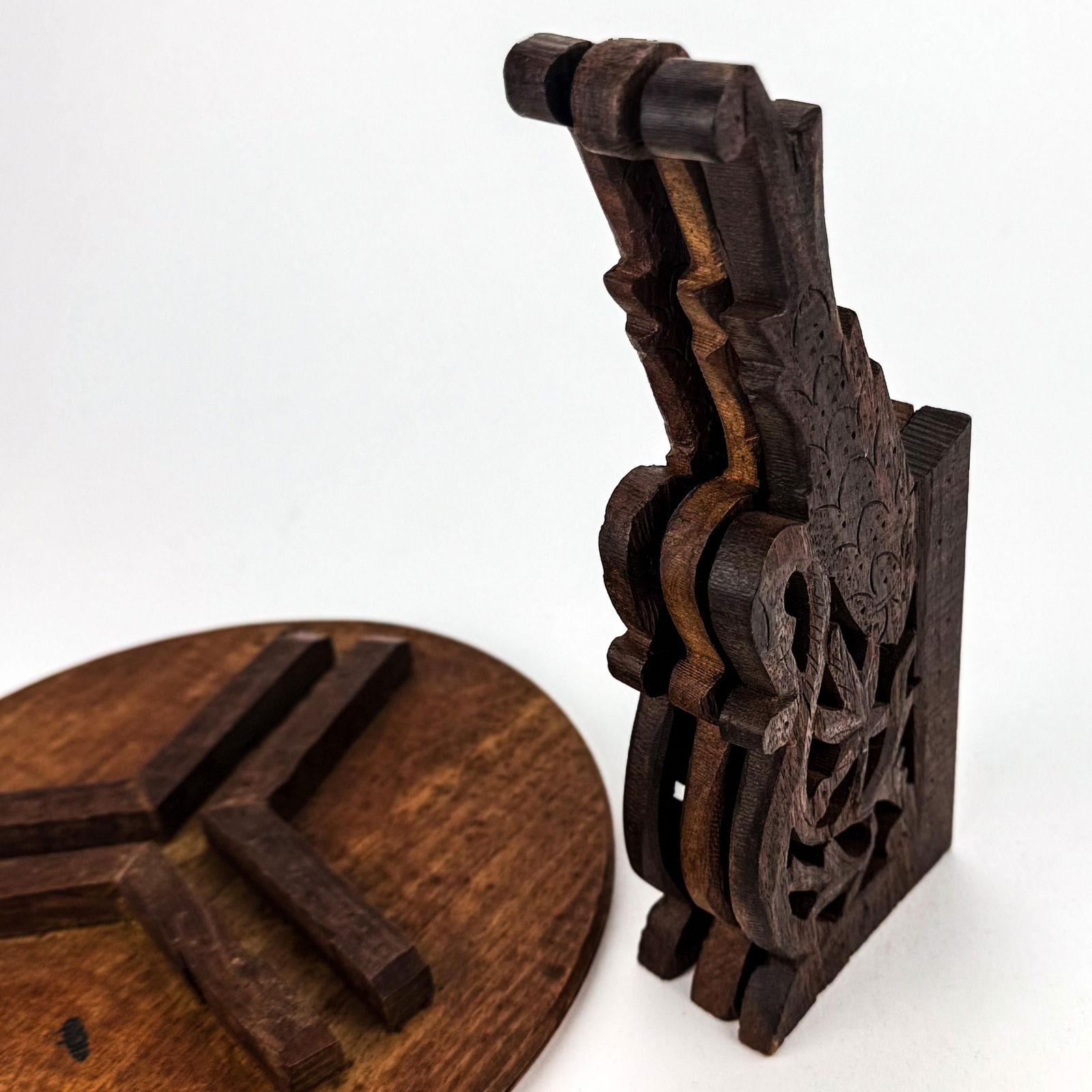 Hand-Carved Indian Sandalwood Display Table - 8