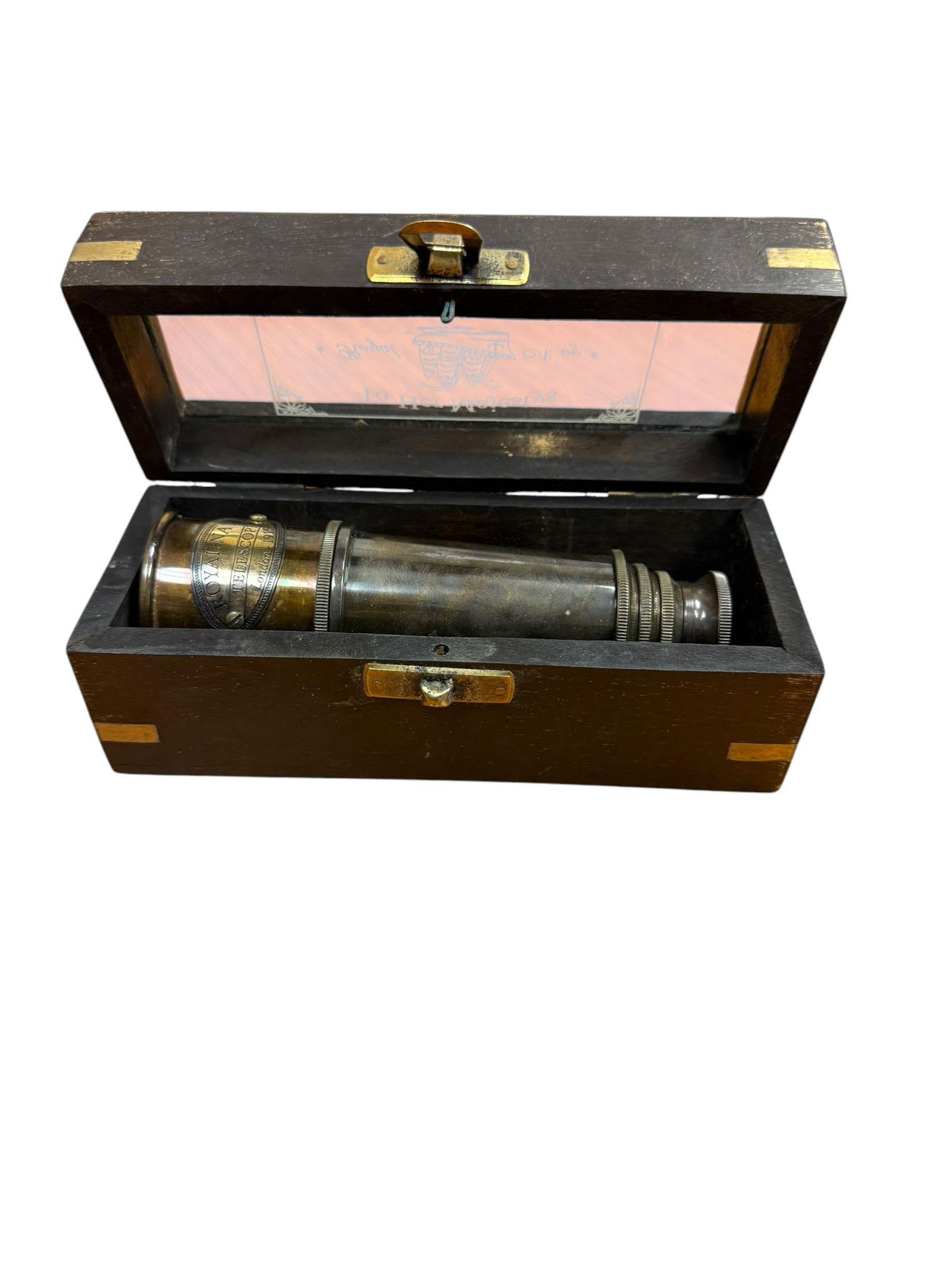 Vintage Maritime Royal Navy Brass Telescope - 4