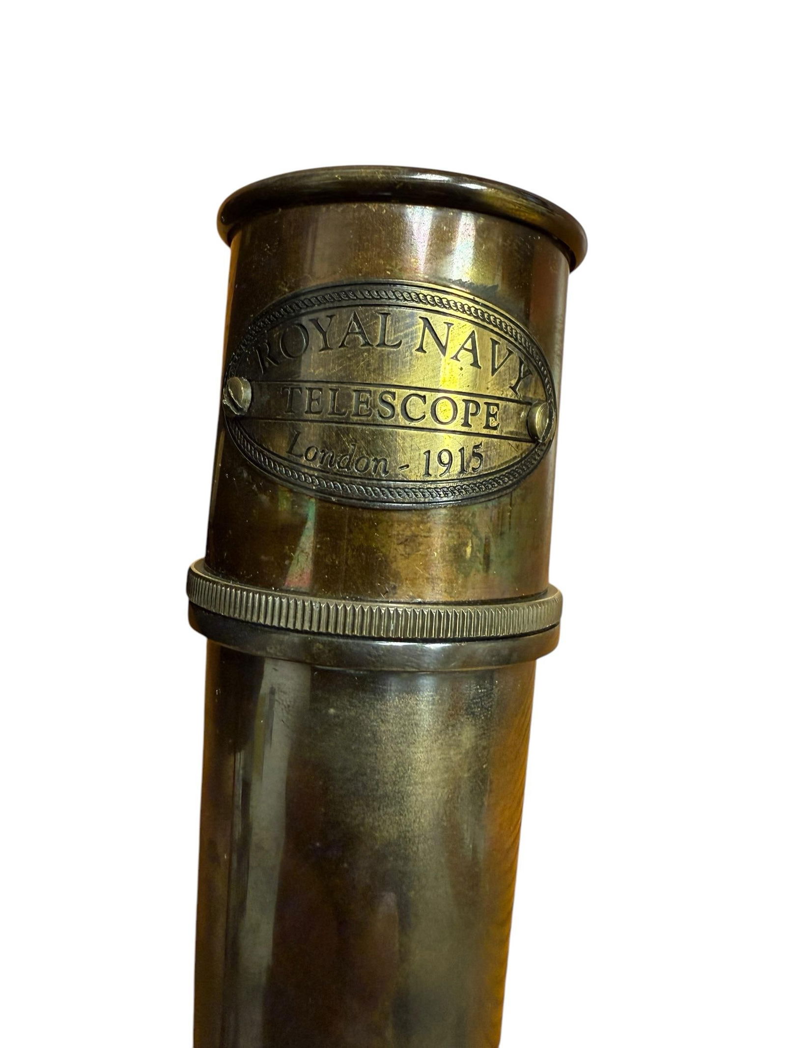 Vintage Maritime Royal Navy Brass Telescope - 6