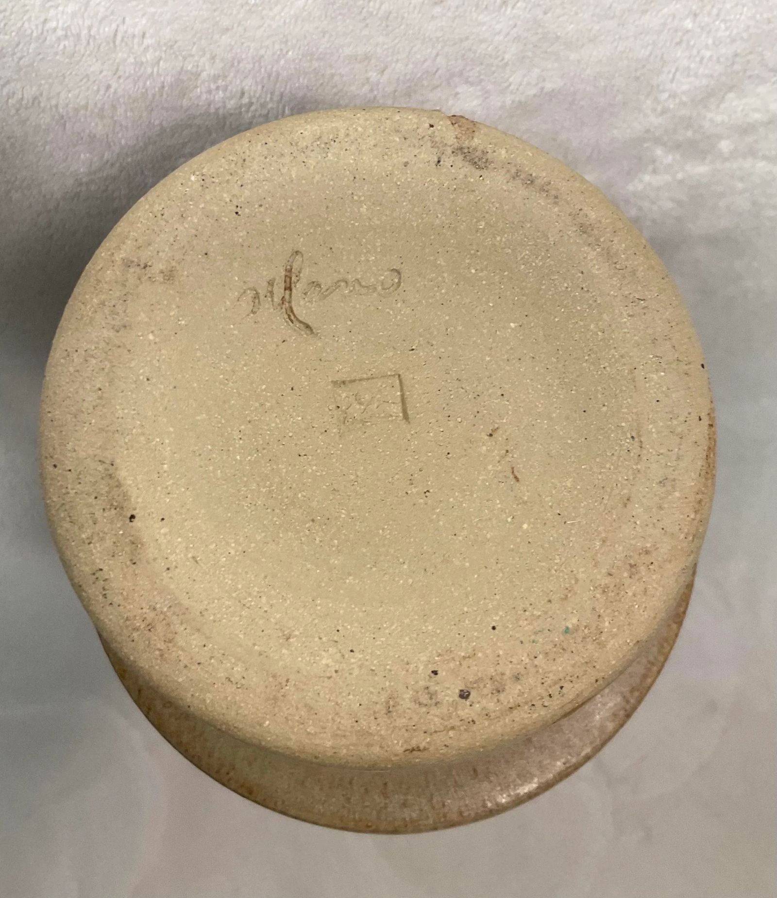 Mid-Century Modern Studio Pottery Cylindrical Pottery Vase Signed - 10