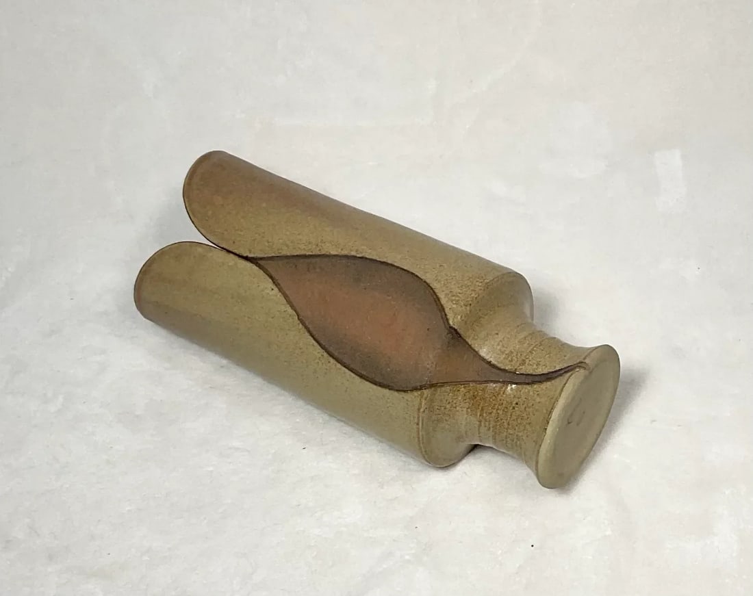 Mid-Century Modern Studio Pottery Cylindrical Pottery Vase Signed - 7