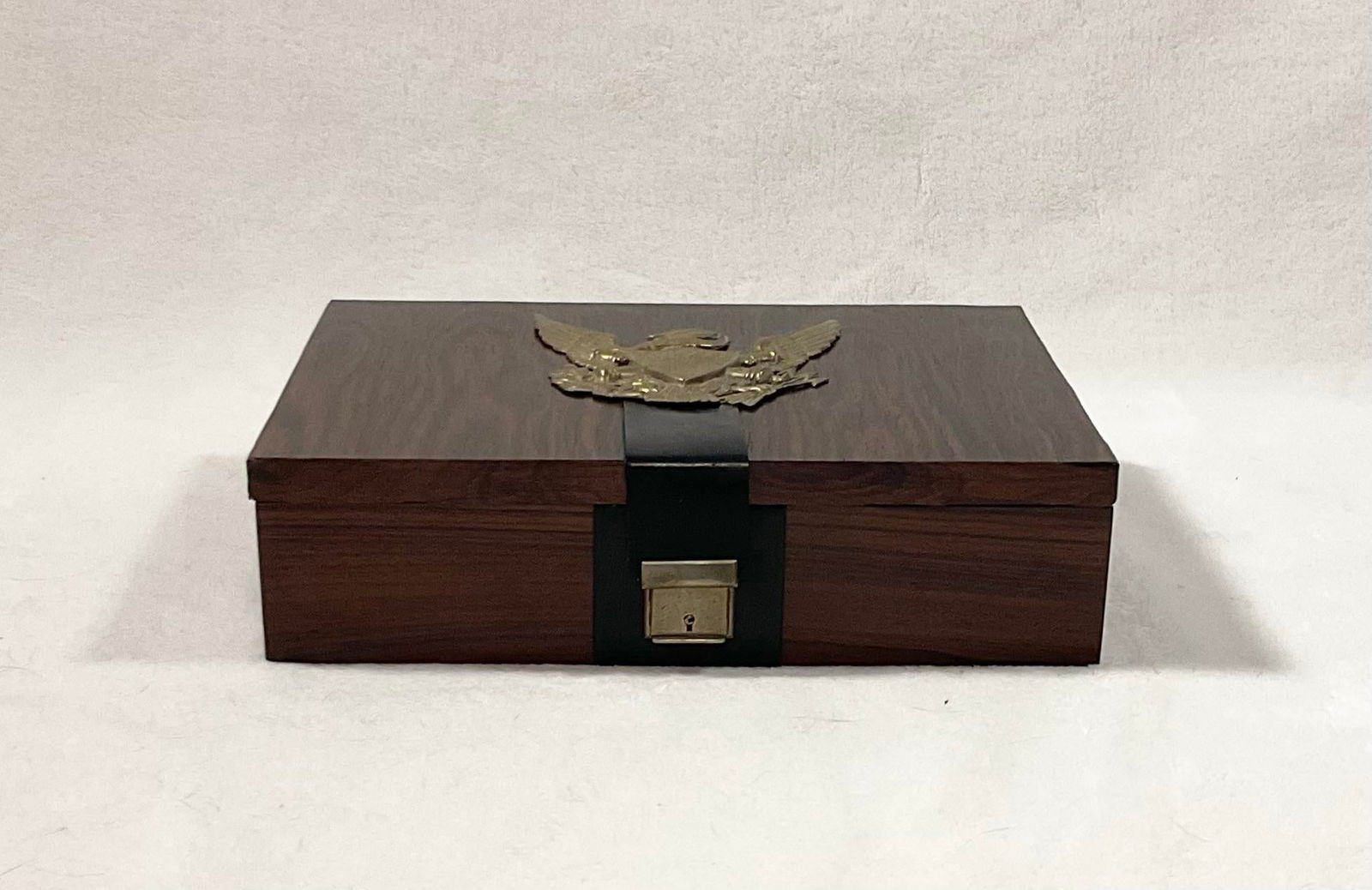 Vintage West Germany Rosewood & Brass Jewelry Box Storage Organizer Men's Gift Trinket Box, Circa - 2