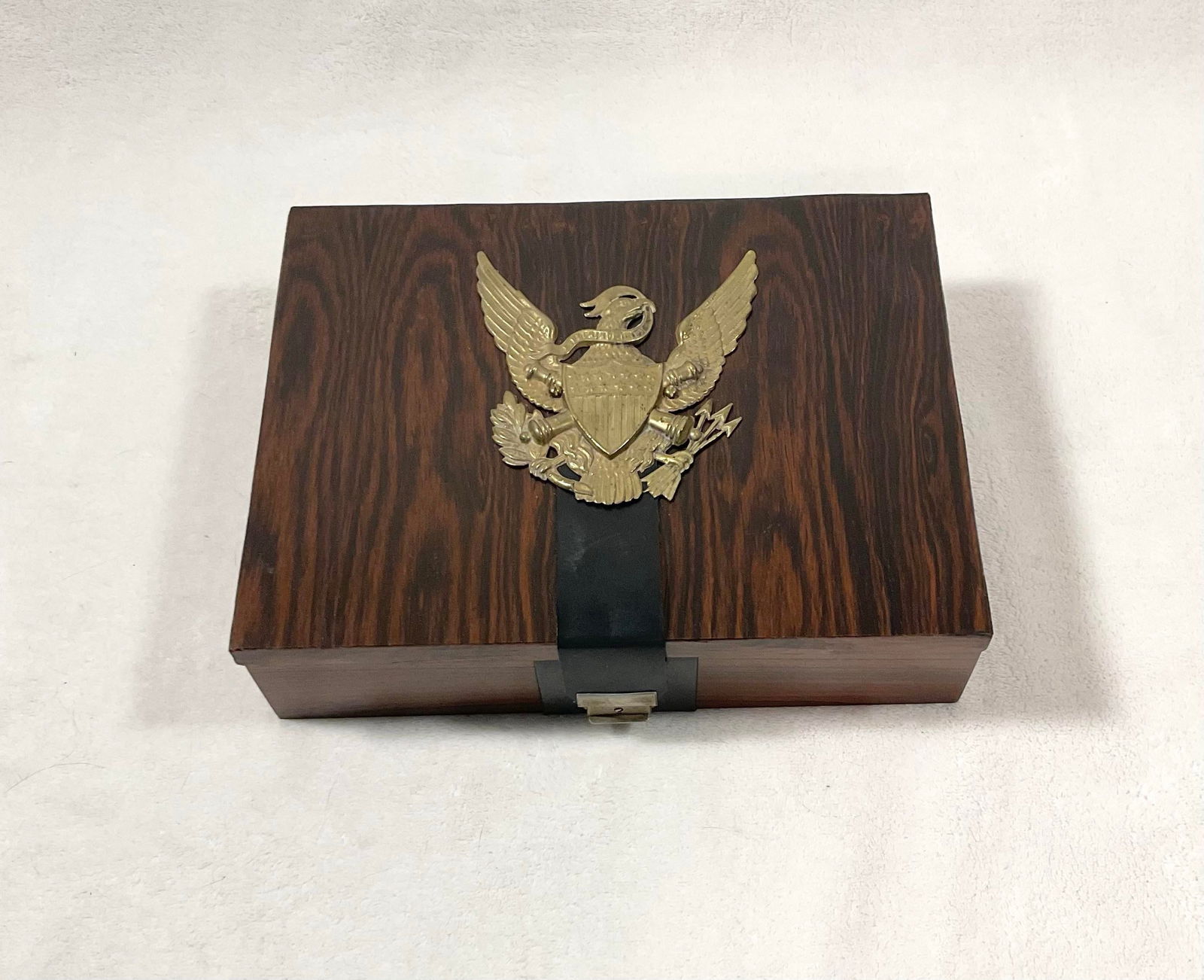 Vintage West Germany Rosewood & Brass Jewelry Box Storage Organizer Men's Gift Trinket Box, Circa - 3