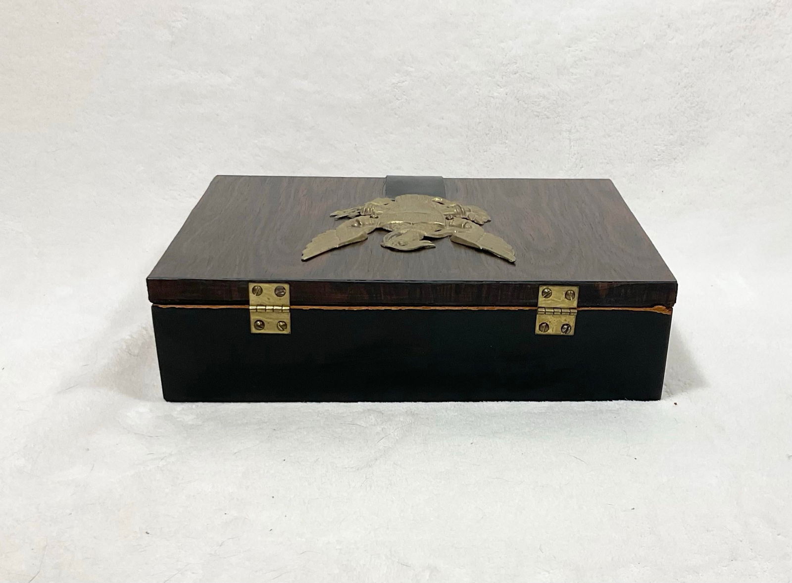 Vintage West Germany Rosewood & Brass Jewelry Box Storage Organizer Men's Gift Trinket Box, Circa - 5
