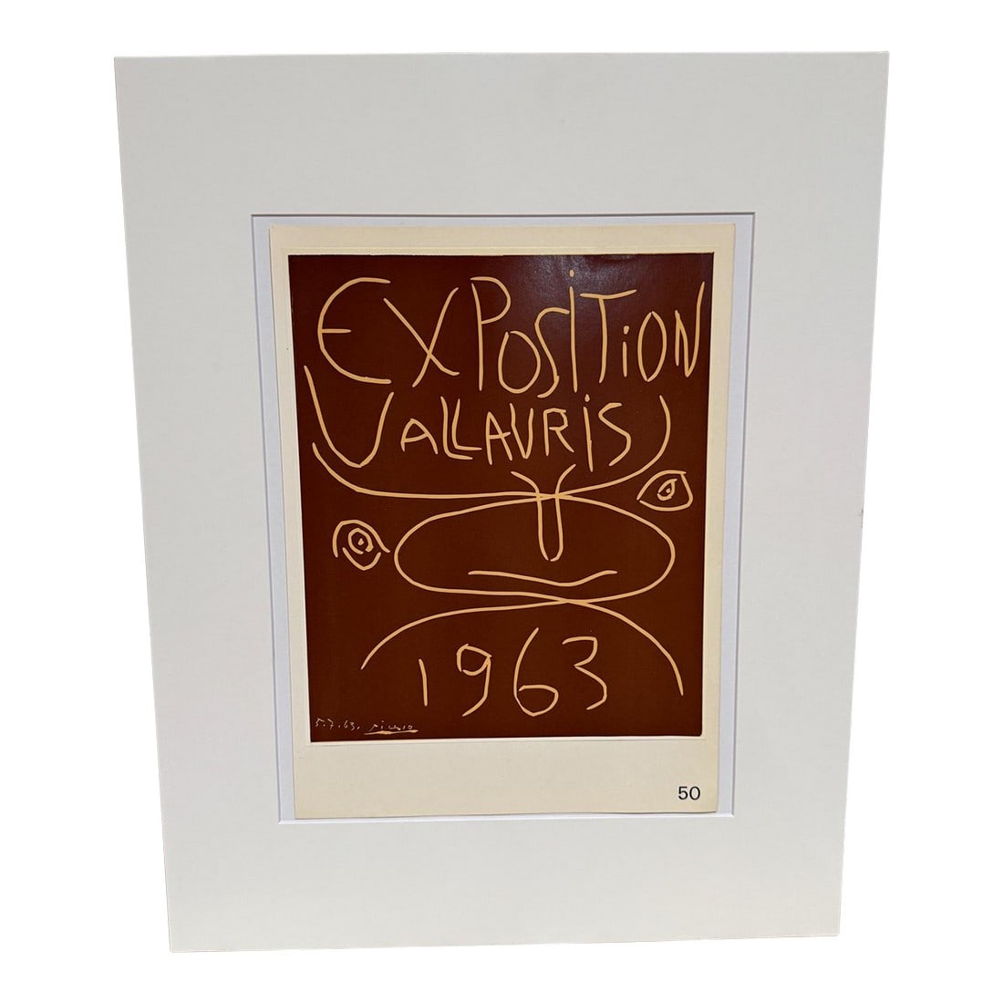 1963 Pablo Picasso Exposition Vallauris Poster Linocut (1 of 8)