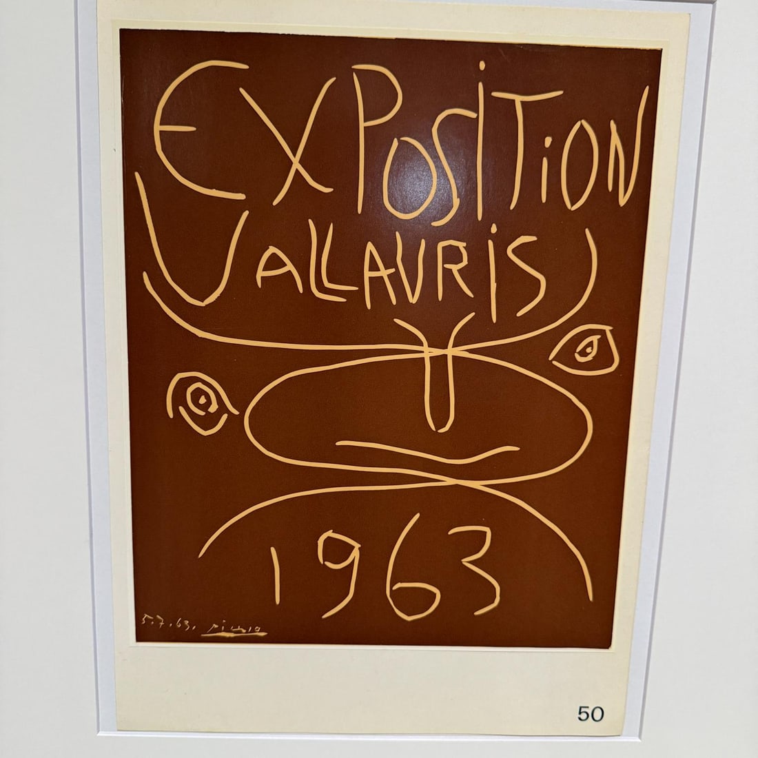 1963 Pablo Picasso Exposition Vallauris Poster Linocut - 2