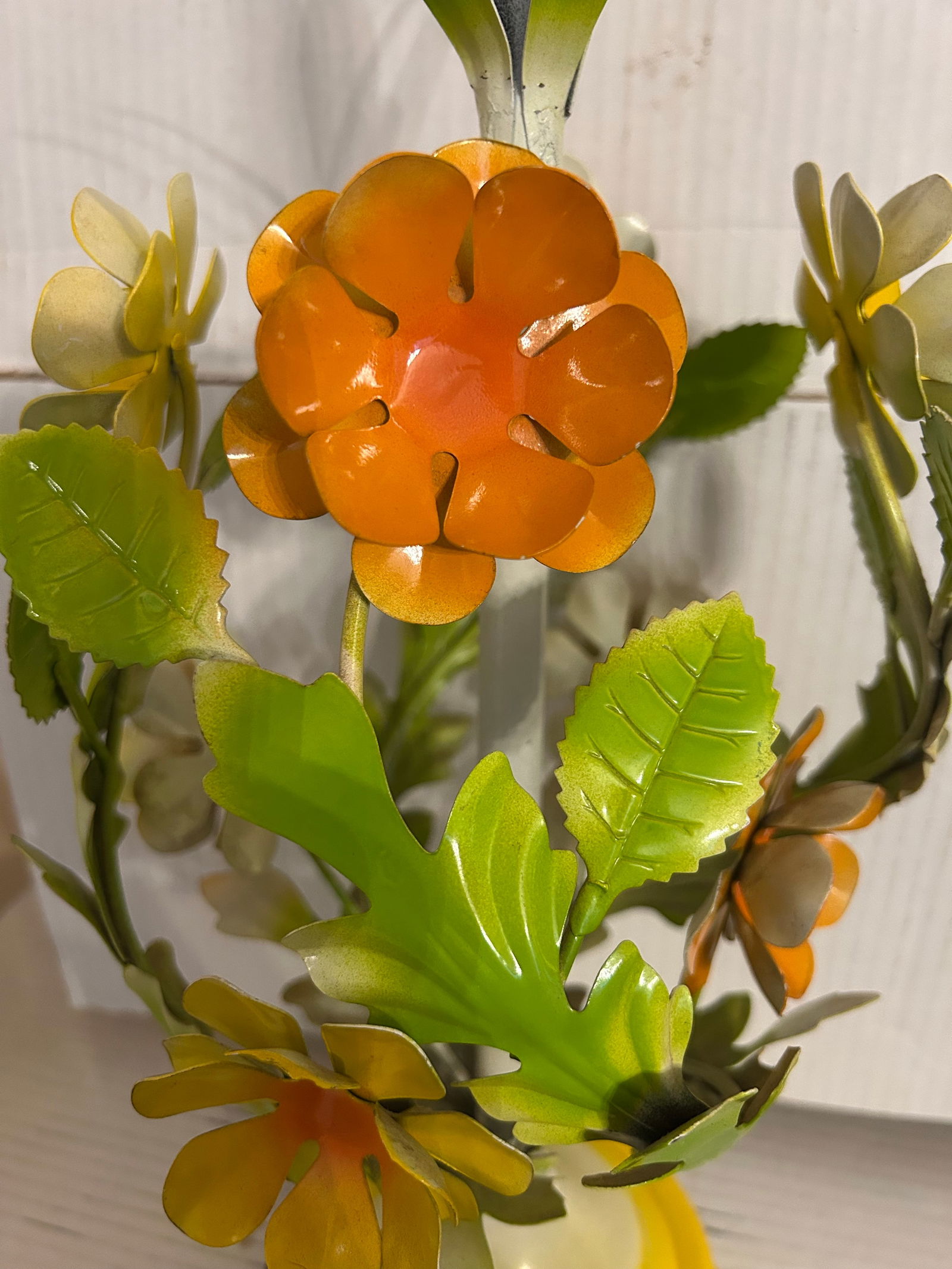 1960's Floral Tole Table Lamp - 3