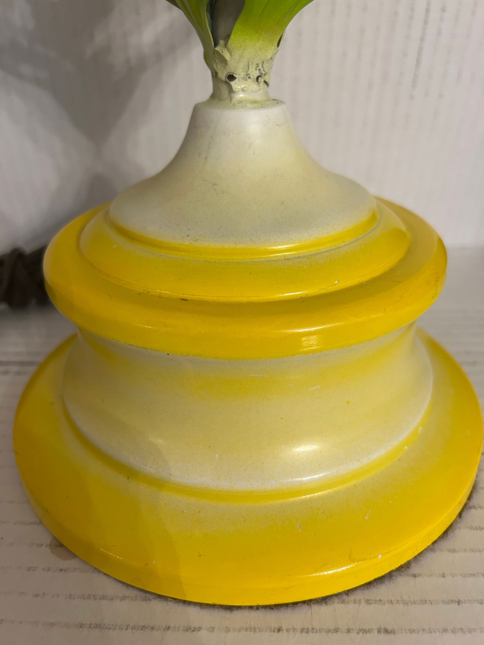 1960's Floral Tole Table Lamp - 5