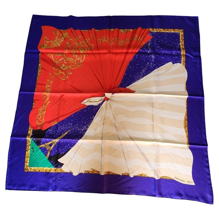 1980s HermÃ¨s Silk Scarf Hilton McConnico Souvenirs De Paris Boxed - 10