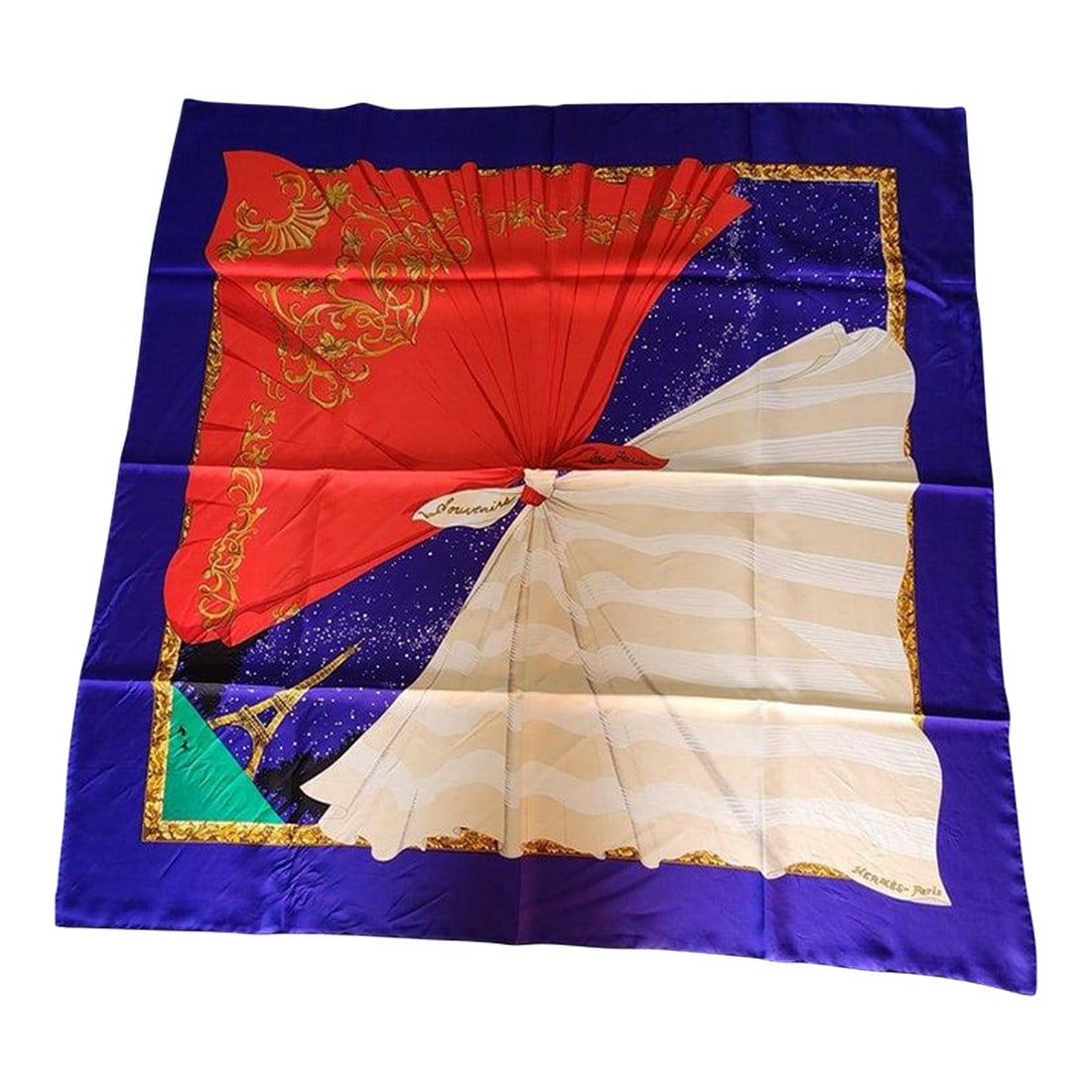 1980s HermÃ¨s Silk Scarf Hilton McConnico Souvenirs De Paris Boxed (1 of 13)