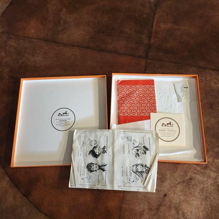 1980s HermÃ¨s Silk Scarf Hilton McConnico Souvenirs De Paris Boxed - 5