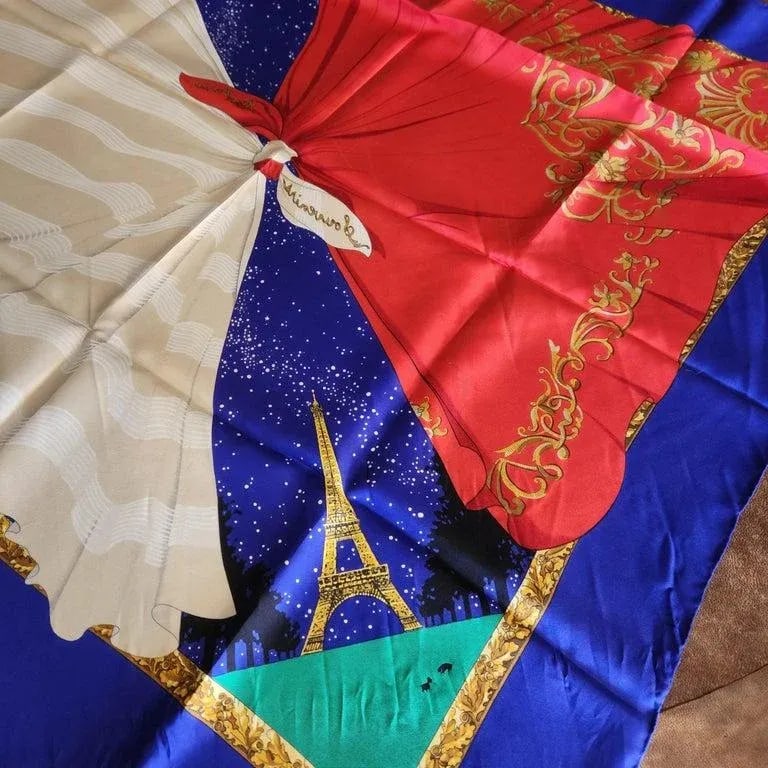 1980s HermÃ¨s Silk Scarf Hilton McConnico Souvenirs De Paris Boxed - 6