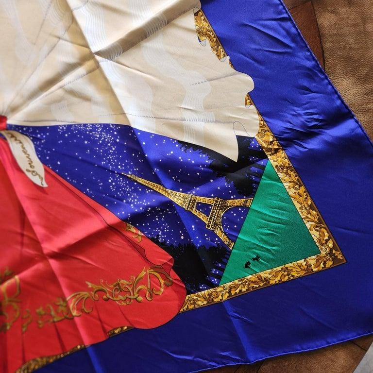 1980s HermÃ¨s Silk Scarf Hilton McConnico Souvenirs De Paris Boxed - 9