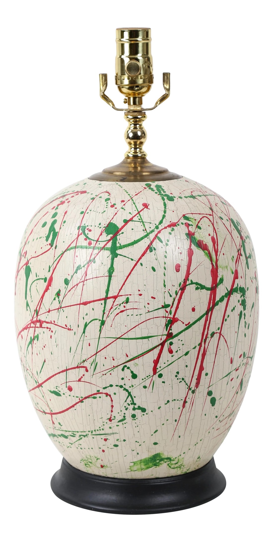 Hand Drawn Abstract Pattern Table Lamp: Hand Drawn Abstract Pattern Table Lamp. Fun & Happy. The Ginger Jar shape lamp is good to place in any room. Condition: Alterations: Original Condition Unaltered Imperfections: Some Imperfections Cond