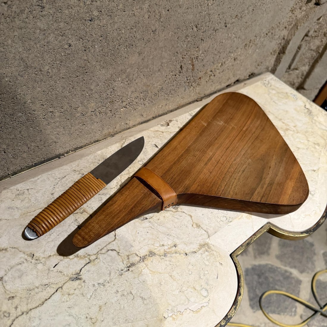 1950s Carl Auböck Charcuterie Sculptural Snack Board and Knife Austria - 2