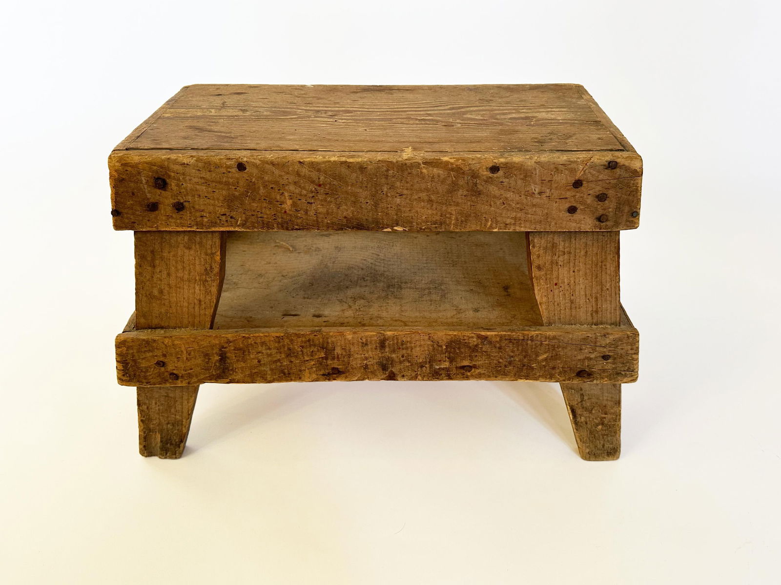 1930s Antique Primitive Distressed Wood Milking Stool - 5