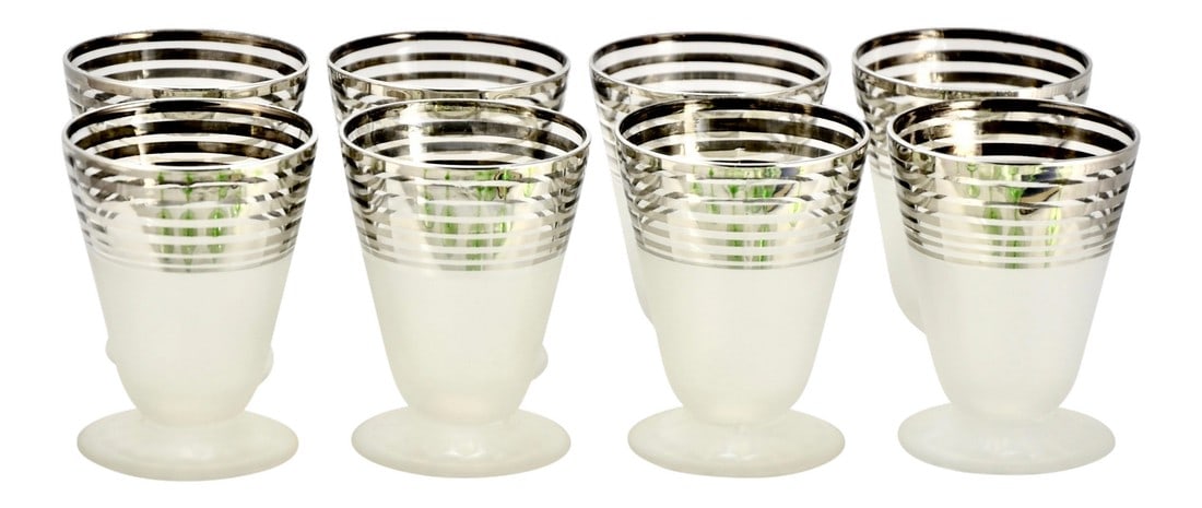 Silver Band Aperitif Barware Glasses - Set of 8 (1 of 6)