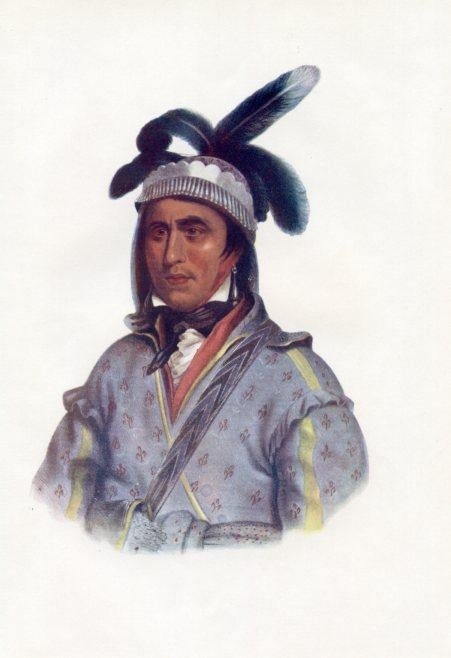 1933, North American Indian Portrait, a Creek Chief, Original Vintage Native American Color Print - 2