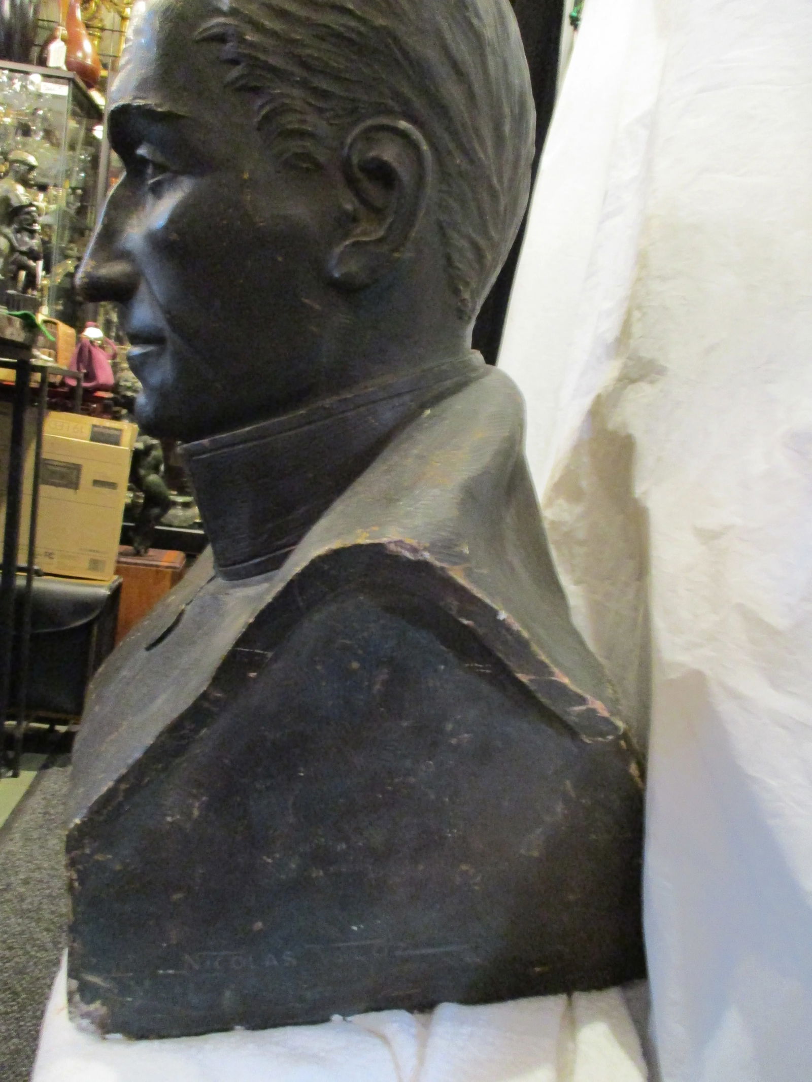 Vintage Plaster Bust Simon Bolivar by Nichola Veloz - 6