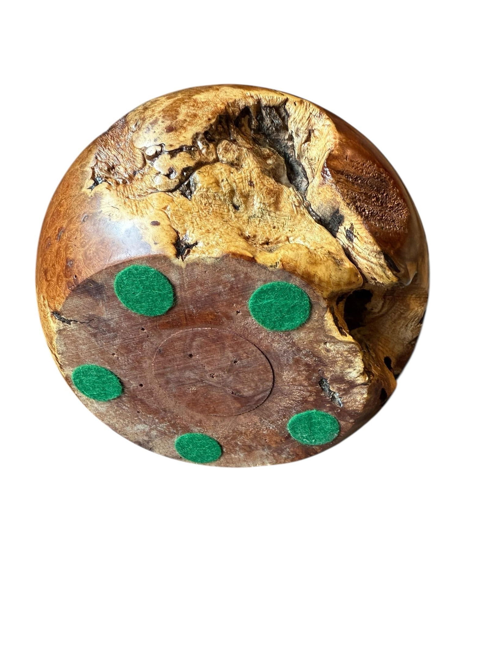 Vintage Burlwood Hand Turned Vase Brutalist Decor - 8