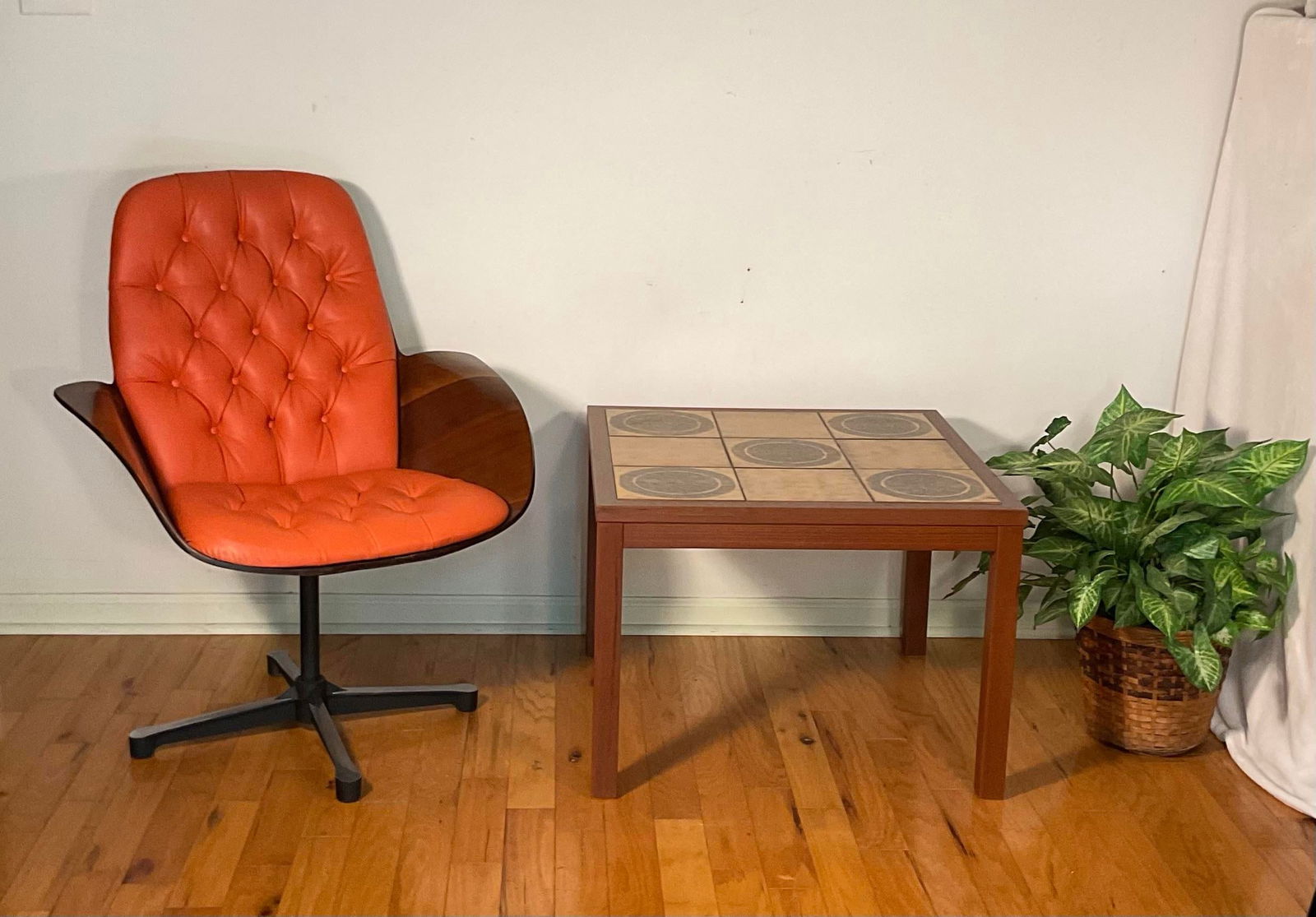 Pair of Danish Modern Tiled-Top Teak Square End Tables, Circa 1970s - 11