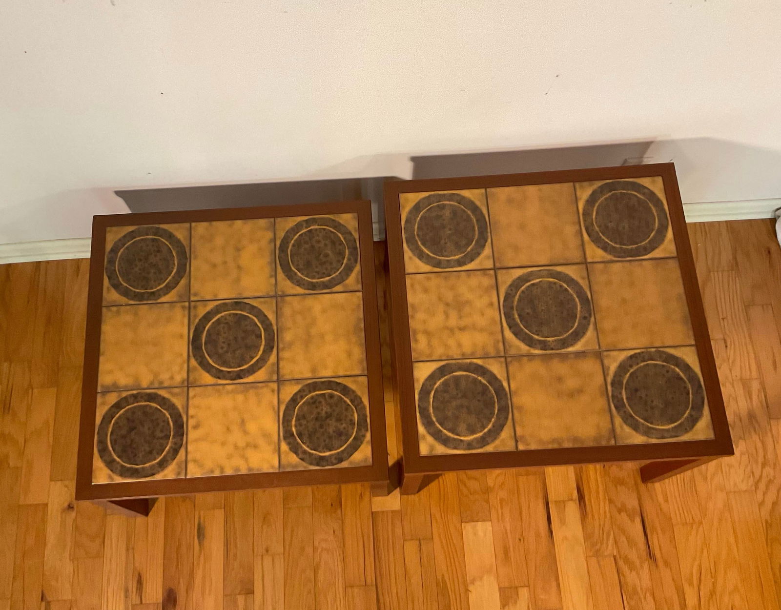 Pair of Danish Modern Tiled-Top Teak Square End Tables, Circa 1970s - 5