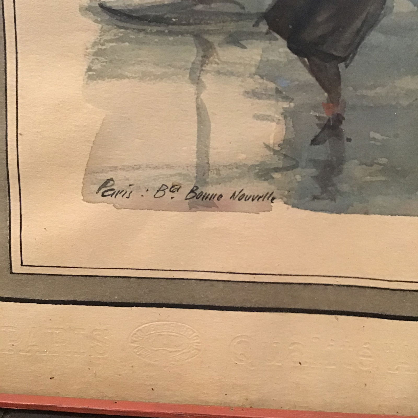 Vintage Paris Boulevard Bonne Nouvelle Watercolor Painting - 5