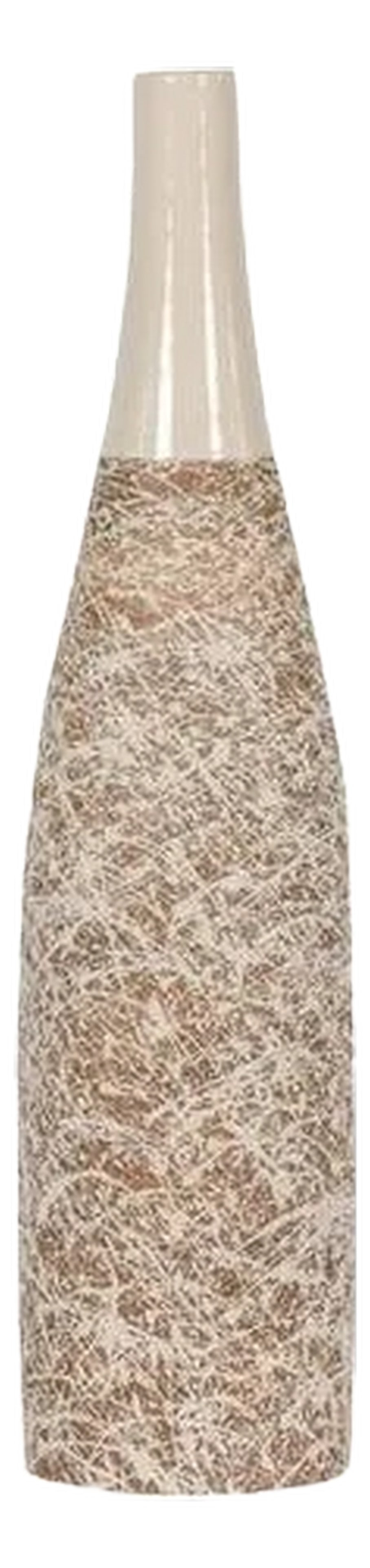 Earthy Brown and Cream Ceramic Vase with Energetic Dripping DÃ©cor (1 of 12)