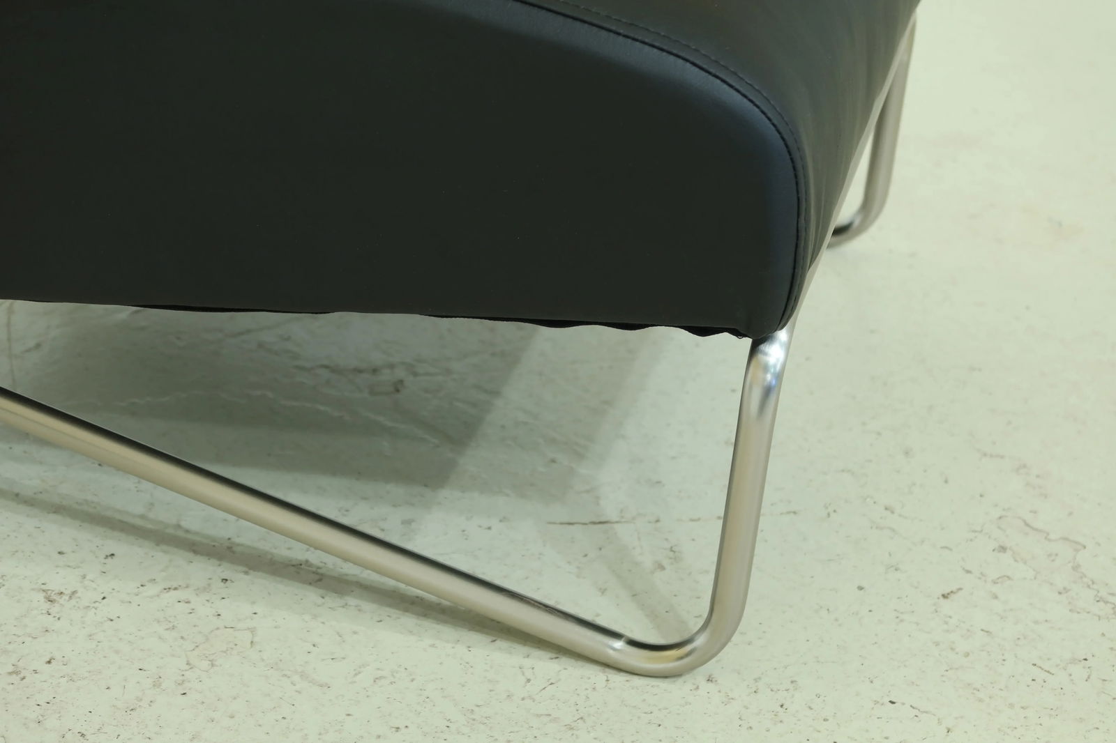 Directions East Modern Black & Chrome Chair & Ottoman - 5