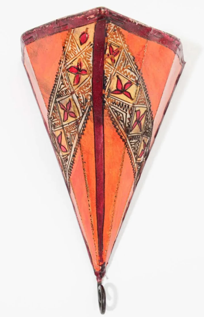 Parchment Folk Art African Wall Sconce - 2