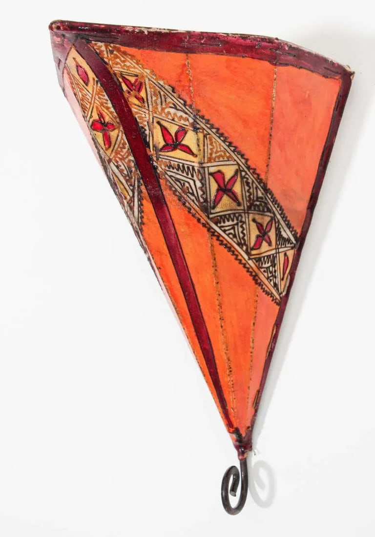 Parchment Folk Art African Wall Sconce - 3