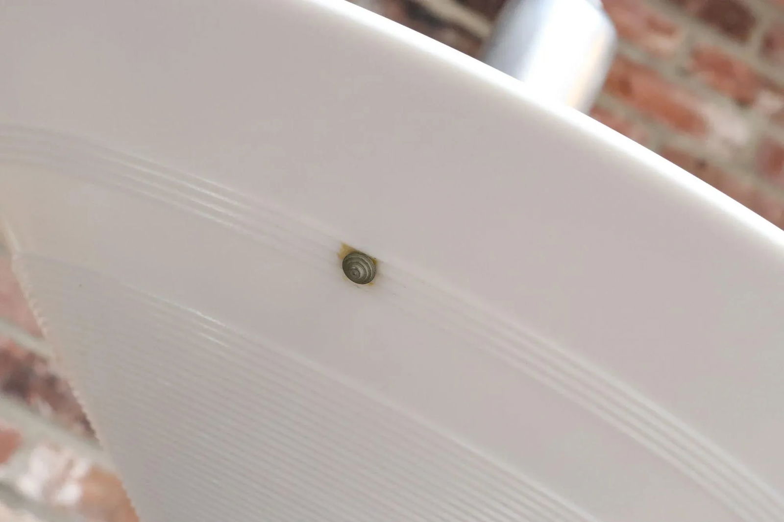 Art Deco Milk Glass Conical Pendant Ceiling Fixture With Concentric Circle Motif - 6