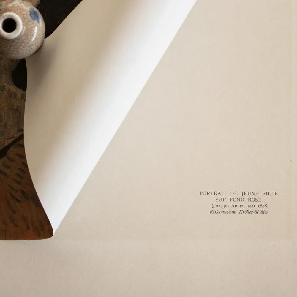 1947 After Van Gogh "Portrait of Young Girl on Pink Background", First Edition Parisian Print - 4