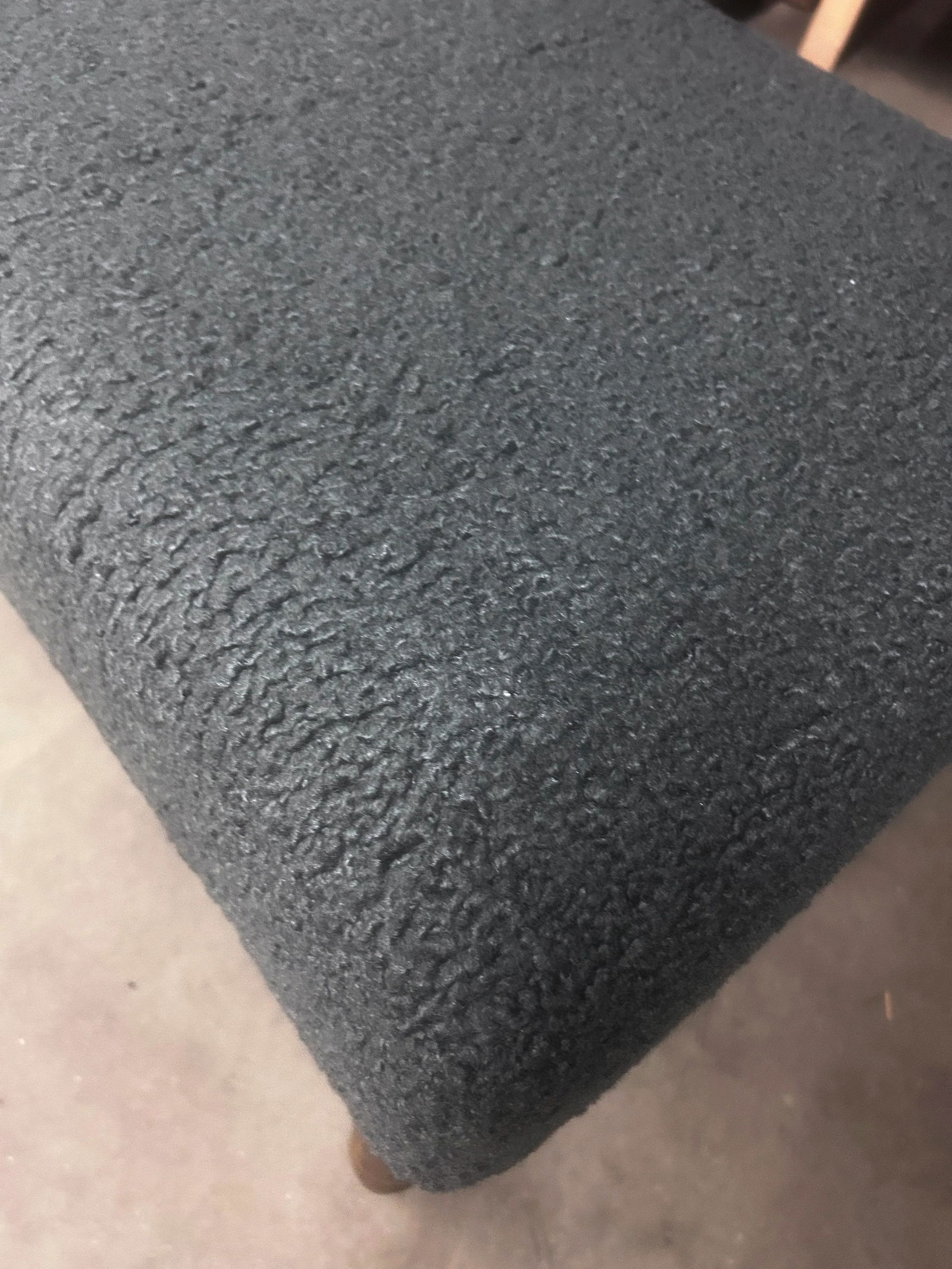 Vintage Lee Industries Sherpa Coal Upholstered Bench - 5