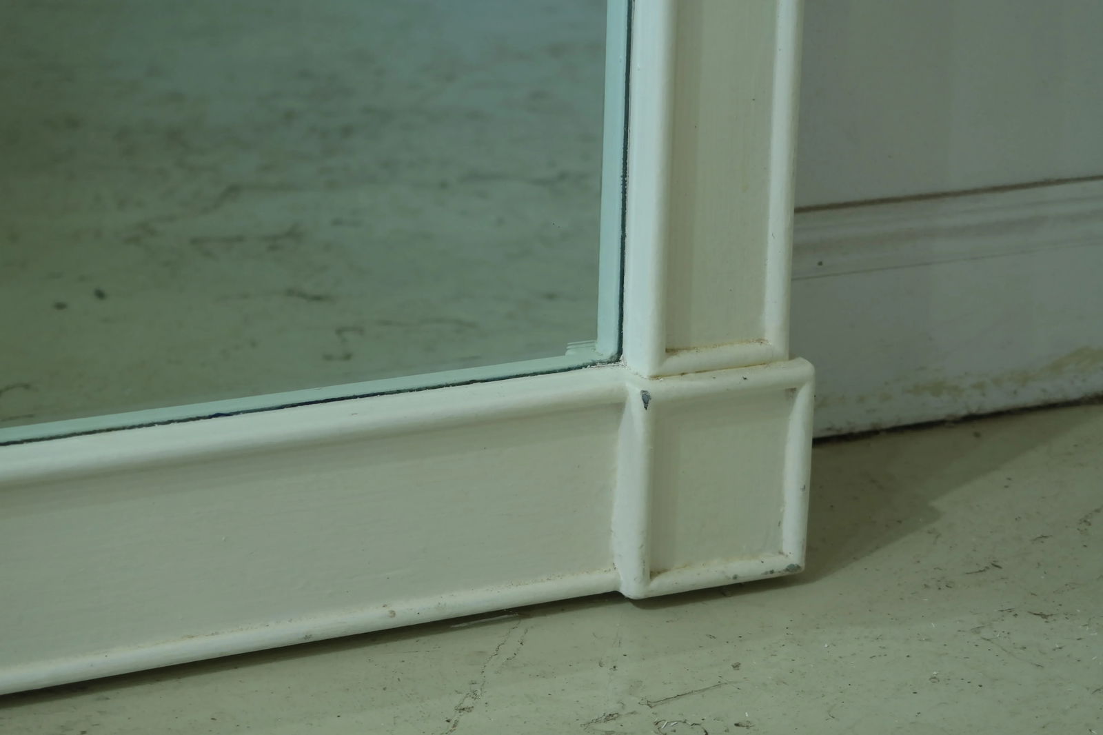 Beveled Glass 2 Panel White Painted Mirror - 5