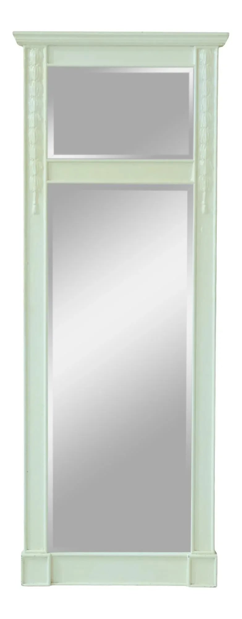 Beveled Glass 2 Panel White Painted Mirror - 8